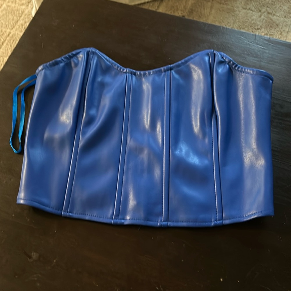 NWT Tall faux leather corset top.